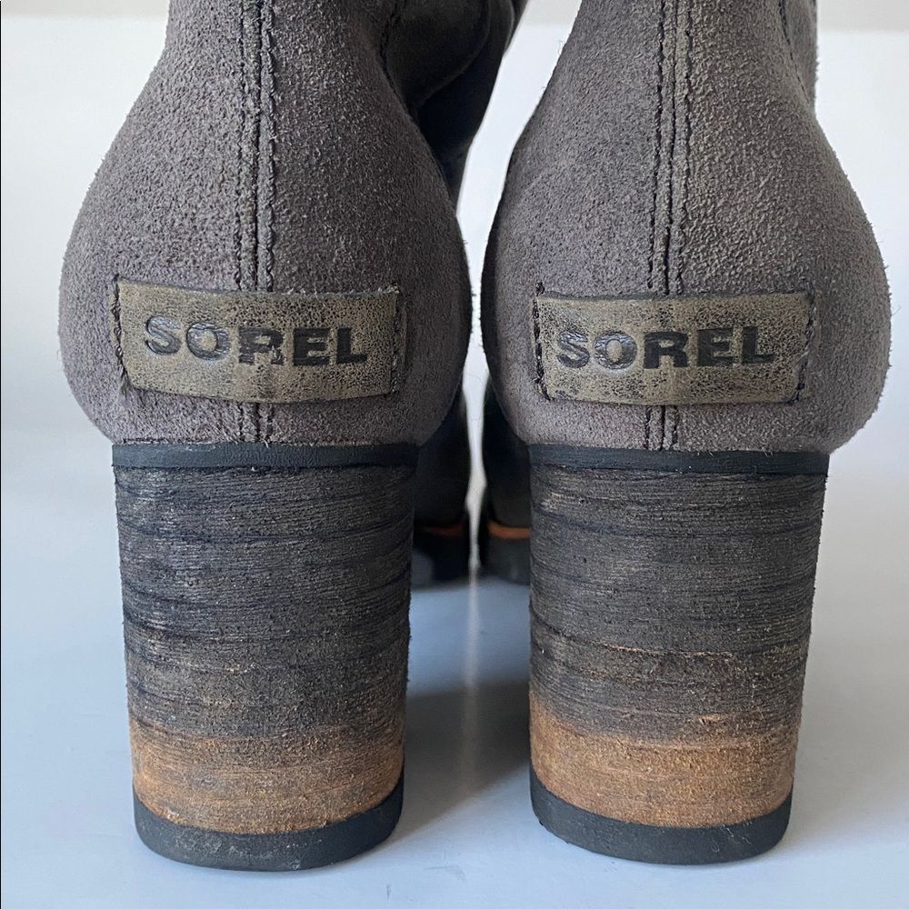 Sorel Women's Addington Gray Distressed Leather Knee High Boots Size 6 NWOT Moto - Picture 5 of 11